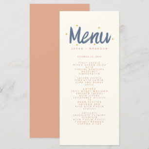 Menu Pastel Handwriting Typography Retro Weddensch