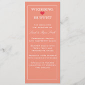 Menu Peach & Red Heart Weddenschap (Voorkant)