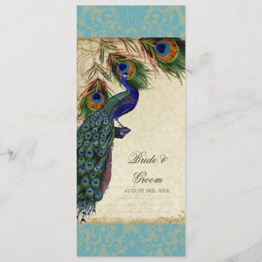 Menu Peacock & Feather Elegant Matching Dinner (Achterkant)