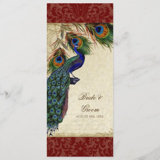 Menu Peacock & Feather Elegant Matching Dinner (Achterkant)