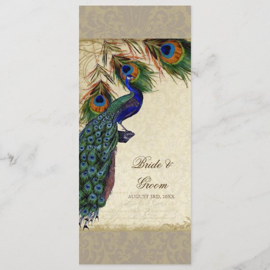 Menu Peacock & Feather Elegant Matching Dinner (Achterkant)