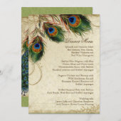 Menu Peacock & Feather Elegant Matching Dinner (Voorkant / Achterkant)