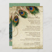 Menu Peacock & Feather Elegant Matching Dinner (Voorkant / Achterkant)
