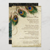 Menu Peacock & Feather Elegant Matching Dinner (Voorkant / Achterkant)