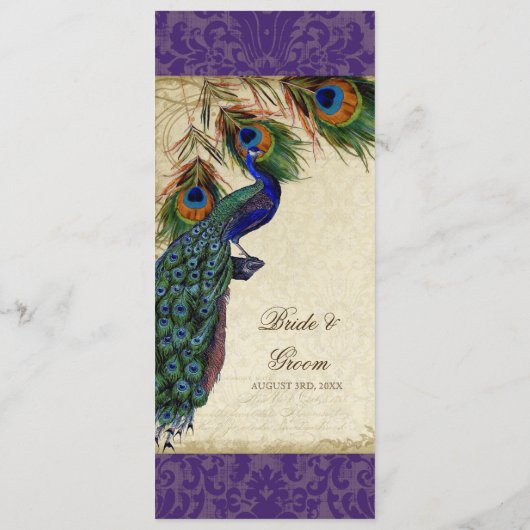 Menu Peacock & Feather Elegant Matching Dinner (Achterkant)