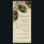 Menu Peacock & Feather Elegant Matching Dinner<br><div class="desc">COLOR PALETTE: crème, tan, crème, koninklijk blauw, groen en roest. ONTWERP: overeenkomende Kaart van het menu Dinner. De bruid- en bruidenamen en de trouwdatum staan vooraan in dit ontwerp. Dit antiek , geïnspireerde bruiloft collectie heeft een compleet geheel van producten en kan in verschillende kleuren worden gemaakt. Als je wilt...</div>