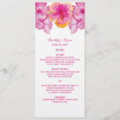 Menu Penseded Hibiscus Floral Wedding (Voorkant)