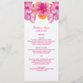 Menu Penseded Hibiscus Floral Wedding