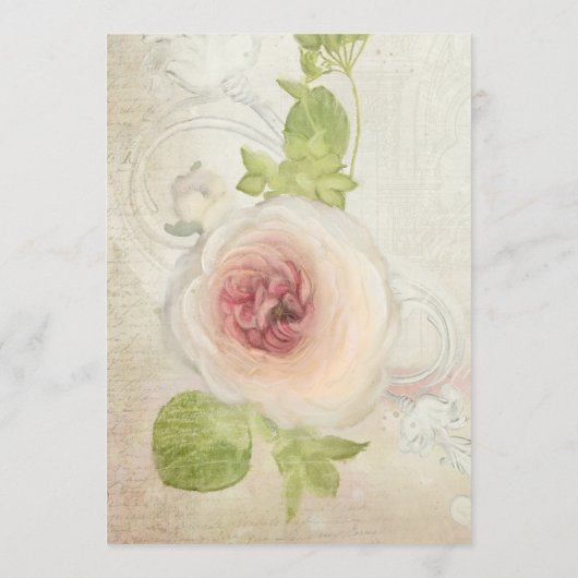  menu Peony Flower Elegant Floral (Achterkant)