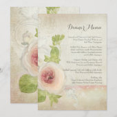  menu Peony Flower Elegant Floral (Voorkant / Achterkant)
