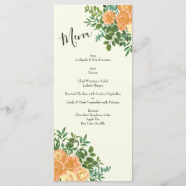 Menu Perzische en ivoren pony en Roos Floral Wedde