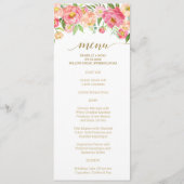 Menu Perzische en Roze pony Flowers Weddenschap (Voorkant)