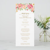 Menu Perzische en Roze pony Flowers Weddenschap (Staand voorkant)