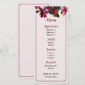 Menu Pink and Magenta Pansies Wedding (Voorkant / Achterkant)