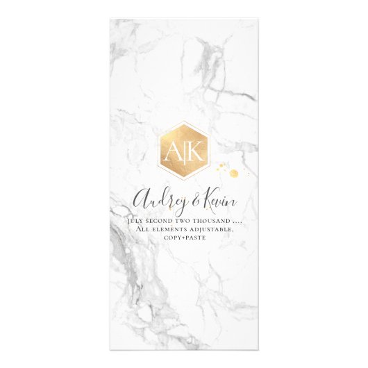 Menu PixDezines Marble/Faux Gold Honeycomb (Achterkant)