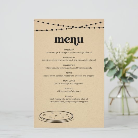 Menu Pizza (Staand voorkant)