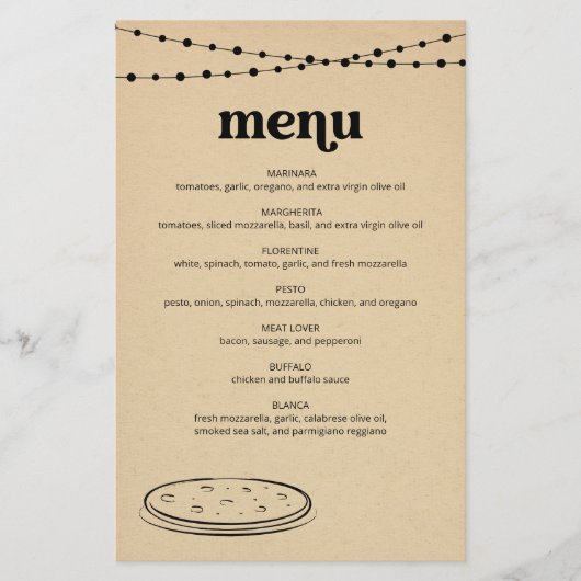Menu Pizza (Voorkant)