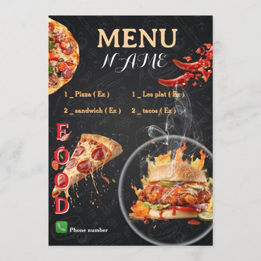 Menu Pizzeria ontwerp 2026 (Voorkant)