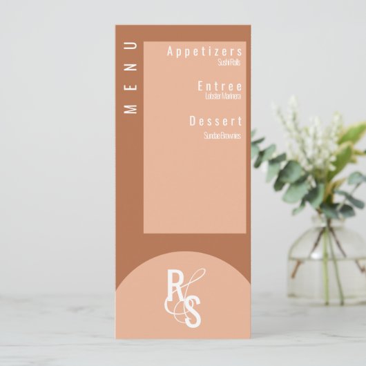 Menu Planner Dark Terracotta Wedding Kaart (Staand voorkant)