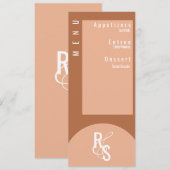 Menu Planner Dark Terracotta Wedding Kaart (Voorkant / Achterkant)