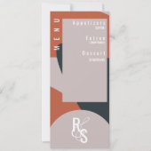 Menu Planner Terracotta Blue Organic Wedding Kaart (Voorkant)