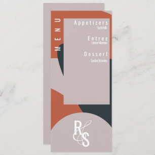 Menu Planner Terracotta Blue Organic Wedding Kaart