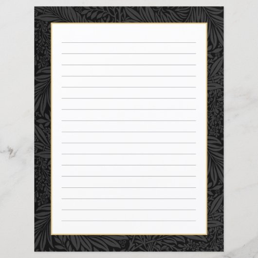 Menu Planner voor familienaam | zwarte bloem (Achterkant)