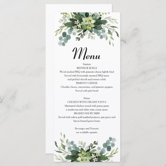 Menú Plano de vegetación Menu (Voorkant / Achterkant)