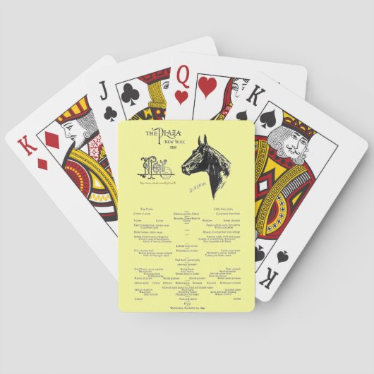 "Menu -Plaza hotel" Pokerkaarten (Achterkant)