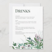 Menu Poets Garden, Wild Bouquet Kaart (Achterkant)