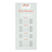 Menu Prijs Haarstylist Floral Comb Hair Salon (Voorkant)