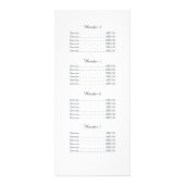 Menu Prijslijst Floral Beauty Face Salon (Achterkant)