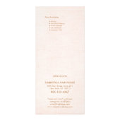 Menu Prijslijst lichtroze Salon Spa (Achterkant)