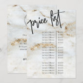 Menu Prijslijst professionele marmer Nail (Voorkant / Achterkant)