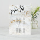 Menu Prijslijst professionele marmer Nail (Staand voorkant)