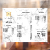 Menu-prijslijst restaurant café marmer raamsticker