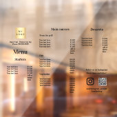 Menu-prijslijst restaurant café raamsticker (Vel 2)
