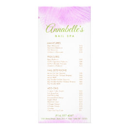 Menu Prijslijst roze orchid Nail Salon Spa
