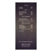 Menu Prijslijst Rustic Zen Gold Branch Hair Salon (Achterkant)