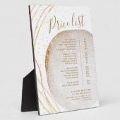 Menu Prijslijst van witte goudhoudende stijllijst  Fotoplaat (Zijkant)