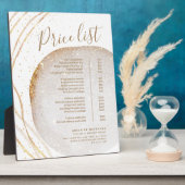 Menu Prijslijst van witte goudhoudende stijllijst  Fotoplaat (Zijkant)