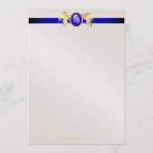 Menu Princess Blue Jewel Crest Wedding (Achterkant)