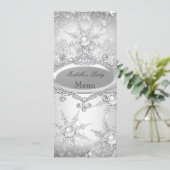 Menu Princess Winter Wonderland Zilver Wit (Staand voorkant)