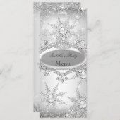 Menu Princess Winter Wonderland Zilver Wit (Voorkant / Achterkant)