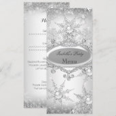 Menu Prinses Winter Wonderland Zilver Wit (Voorkant / Achterkant)