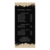 Menu Professional Gold Splatter Service (Voorkant)