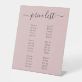 Menu Professionele prijslijst met roze nagelzout Reclamebord Met Voetstuk (Voorkant)