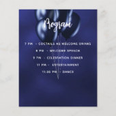 Menu programma marine blauwe witte ballonnen (Achterkant)