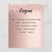 Menu programma roos gouden verjaardagsfeestje (Achterkant)