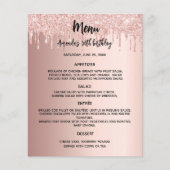 Menu programma roos gouden verjaardagsfeestje (Voorkant)